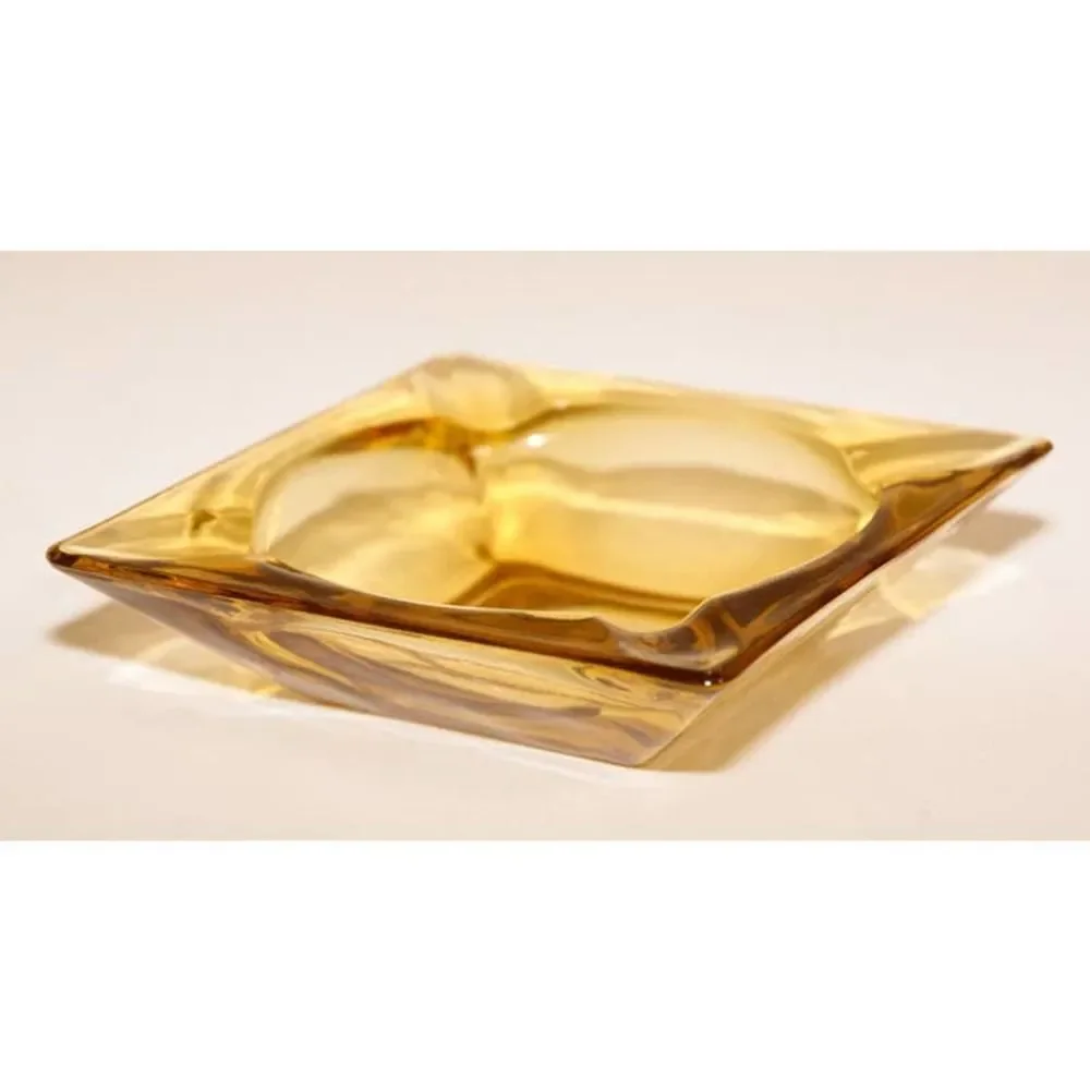 Vintage Moroccan Hazel Atlas Amber Glass Ashtray